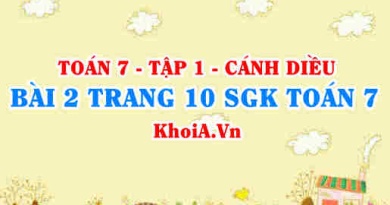 Bài 2 trang 10 SGK Toán 7 tập 1 Cánh Diều